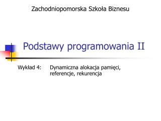 Podstawy programowania II