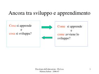 Ancora tra sviluppo e apprendimento