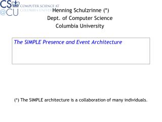 The SIMPLE Presence and Event Architecture