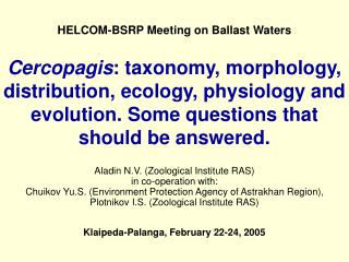 HELCOM-BSRP Meeting on Ballast Waters