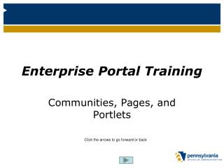 Enterprise Portal Enterprise Portal Training
