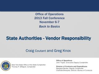 State Authorities - Vendor Responsibility