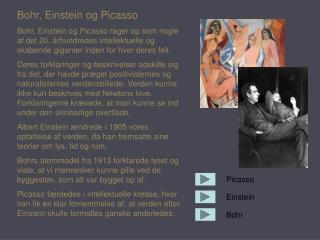 Bohr, Einstein og Picasso