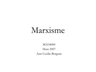 Marxisme