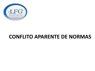 CONFLITO APARENTE DE NORMAS