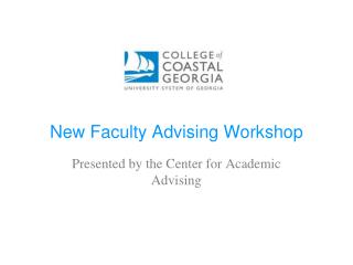 New Faculty Advising Workshop