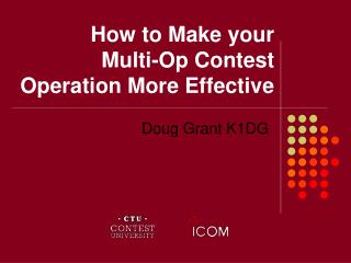 How to Make your Multi-Op Contest Operation More Effective