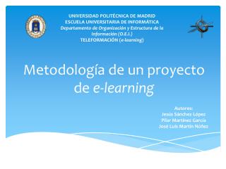 Metodología de un proyecto de e-learning