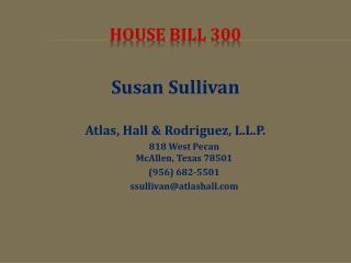 HOUSE BILL 300