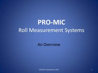 PRO-MIC Roll Measurement Systems
