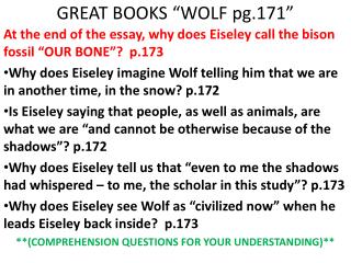 GREAT BOOKS “WOLF pg.171”