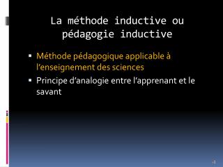 La méthode inductive ou pédagogie inductive