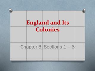 England and Its Colonies