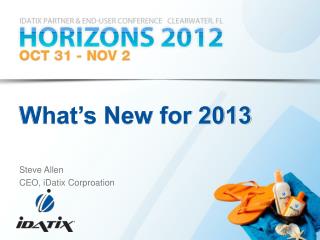 What’s New for 2013