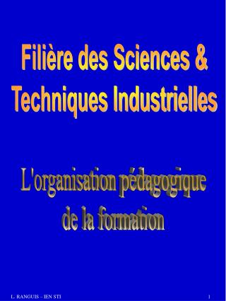 Filière des Sciences &amp; Techniques Industrielles