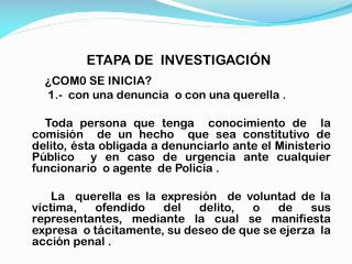 ETAPA DE INVESTIGACIÓN