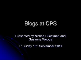 Blogs at CPS