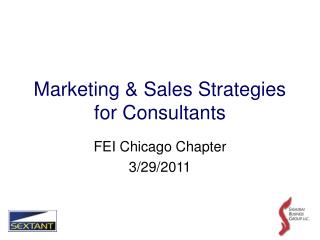 Marketing &amp; Sales Strategies for Consultants