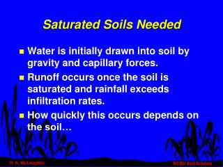 Saturated Soils Needed