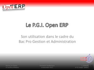 Le P.G.I. Open ERP