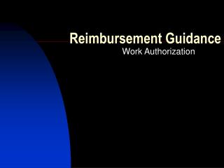 Reimbursement Guidance