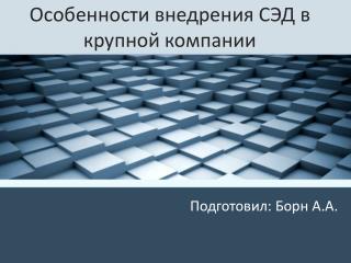 Особенности внедрения СЭД в крупной компании