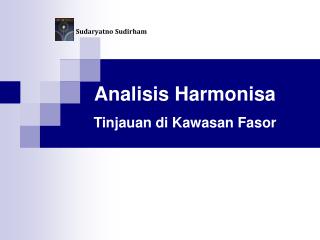 Analisis Harmonisa Tinjauan di Kawasan Fasor