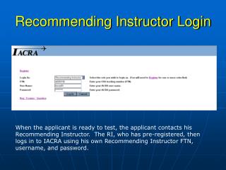 Recommending Instructor Login