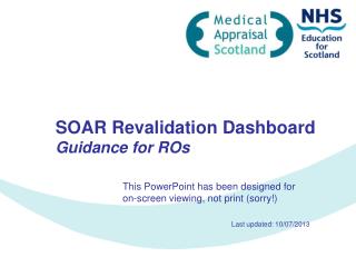 SOAR Revalidation Dashboard Guidance for ROs