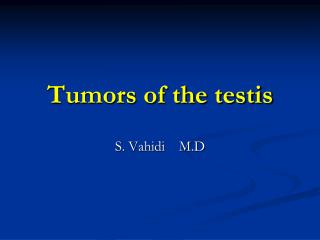 Tumors of the testis
