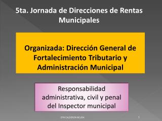 5ta. Jornada de Direcciones de Rentas Municipales