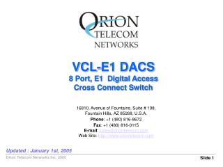 VCL-E1 DACS 8 Port, E1 Digital Access Cross Connect Switch