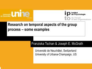 Research on temporal aspects of the group process – some examples