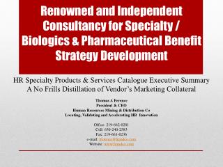 HR Specialty Products &amp; Services Catalogue Executive Summary