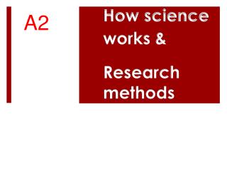 How science 				works &amp; Research 				methods