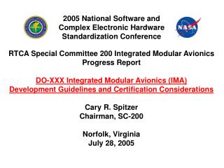 RTCA Special Committee 200 Integrated Modular Avionics Progress Report