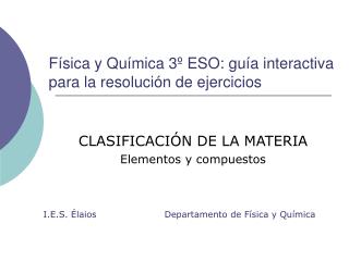 Física y Química 3º ESO: guía interactiva para la resolución de ejercicios