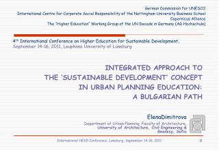 INTEGRATED APPROACH TO THE ‘SUSTAINABLE DEVELOPMENT’ CONCEPT IN URBAN PLANNING EDUCATION: