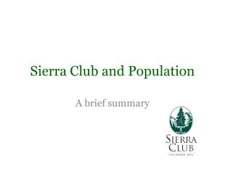 Sierra Club and Population