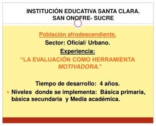 INSTITUCIÓN EDUCATIVA SANTA CLARA. SAN ONOFRE- SUCRE