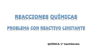 QUÍMICA 1º bachillerato