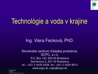 Technológie a voda v krajine