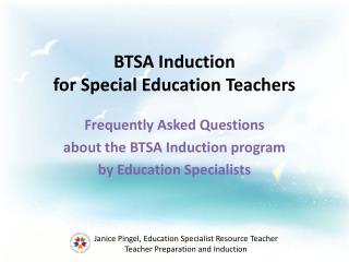 BTSA Induction for Special Education Teachers