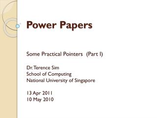 Power Papers