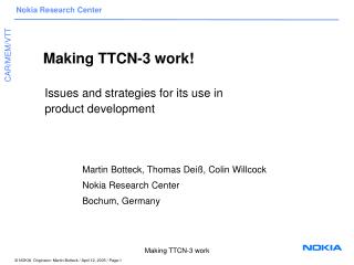 Making TTCN-3 work!