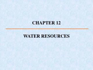 WATER RESOURCES