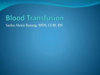 Blood Transfusion