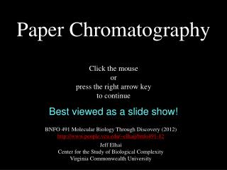 Paper Chromatography