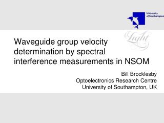 Waveguide group velocity determination by spectral interference measurements in NSOM