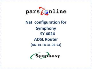Nat configuration for Symphony SY 4024 ADSL Router